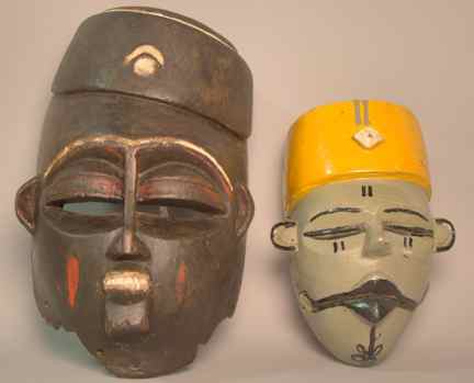 Appraisal: SOUTH EASTERN NIGERIAN MASK AND OGONI NIGERIAN PUPPET MASK WITH