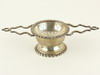 Appraisal: TEA STRAINER - Two part sterling tea strainer double handle