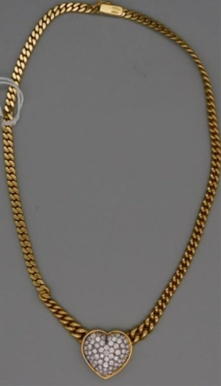 Appraisal: ITALIAN KT GOLD AND DIAMOND LADIES NECKLACE Marked kt Italy