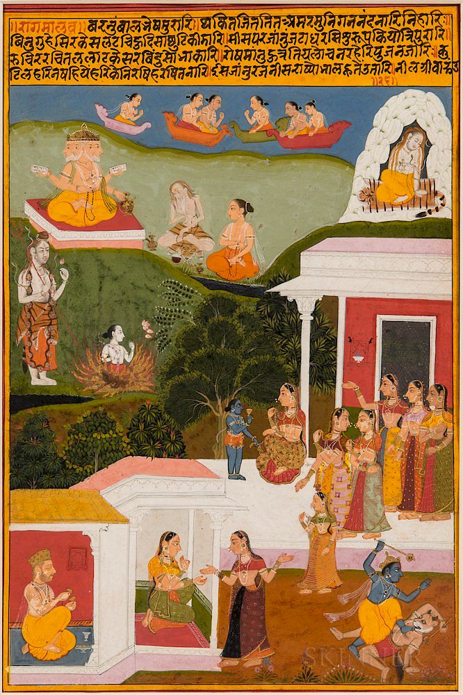 Appraisal: Painting of a Scene from the Sur Sagar of Surdas