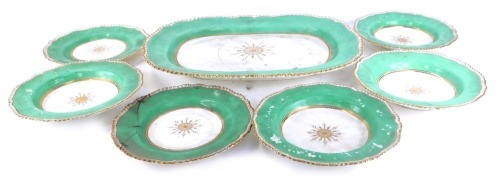 Appraisal: A thC porcelain part dinner service with apple green border