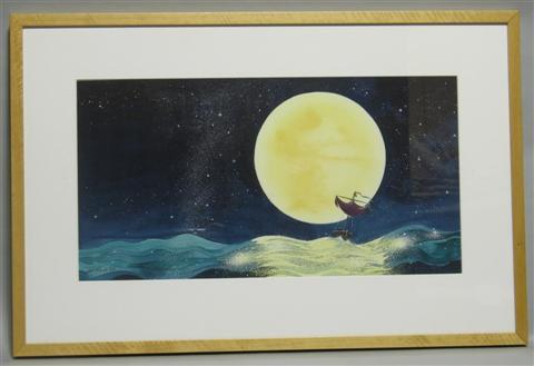 Appraisal: TED RAND BENEATH THE HUGEOUS MOON Watercolor on paper x