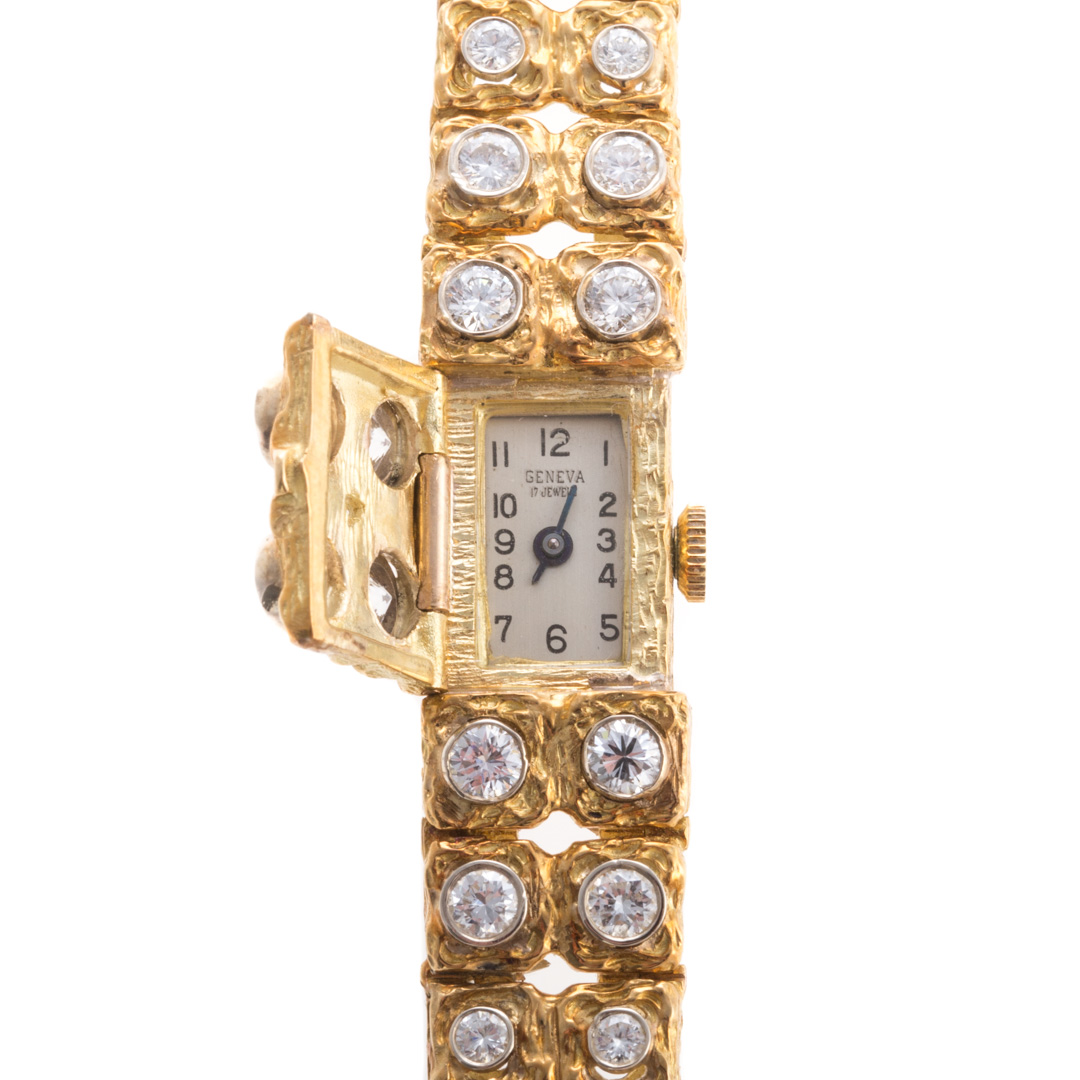 Appraisal: A Lady's Diamond Dress Watch in K Gold Geneva jewels