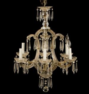 Appraisal: Venetian Six Light Glass Chandelier Italian th century Venetian style