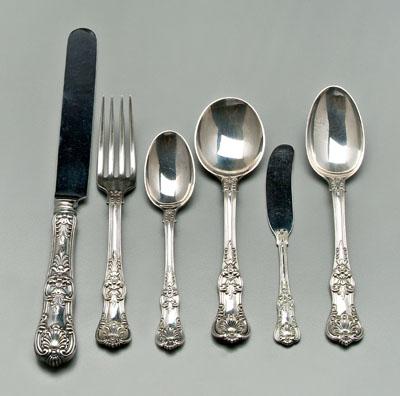 Appraisal: Tiffany English King sterling flatware pieces no monograms date mark