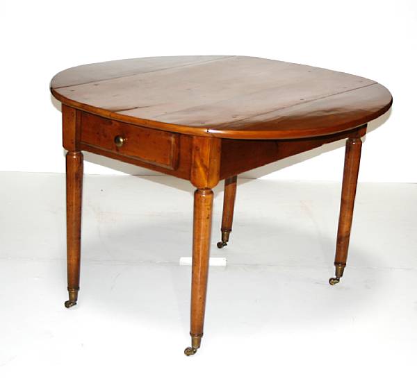 Appraisal: A Louis XVI pearwood drop leaf table height in extended