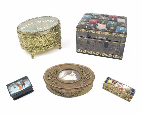 Appraisal: A group of nine decorative table boxes height of largest