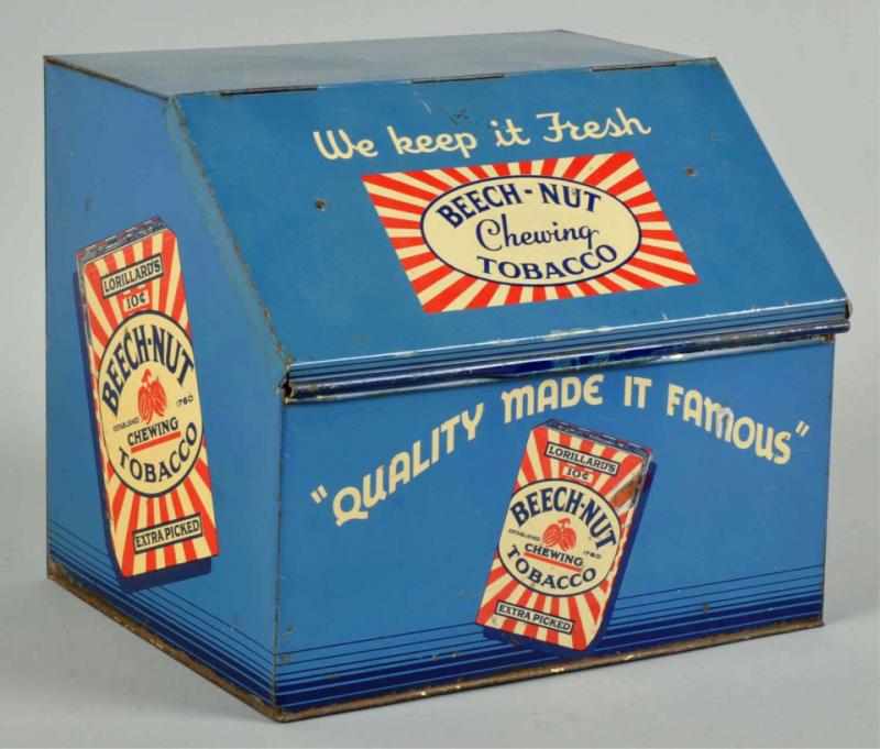 Appraisal: Beech-Nut Chewing Tobacco Bin Description Blue variation Very nice overall