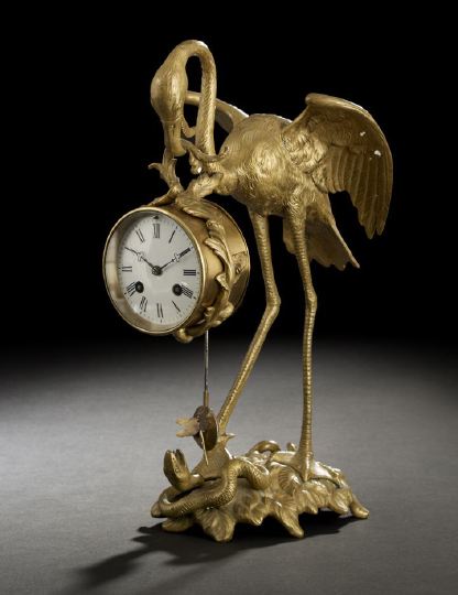 Appraisal: Fanciful French Bronze Animalier Clock in the Form of a