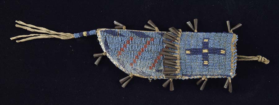 Appraisal: KNIFE CASE SIOUX LATE TH CENTURY Seed beaded front of