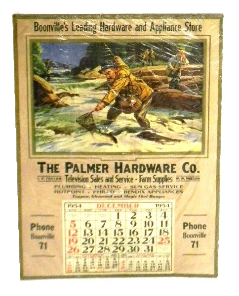 Appraisal: Mid- th C advertising wall calendar poster for Palmer Hardware