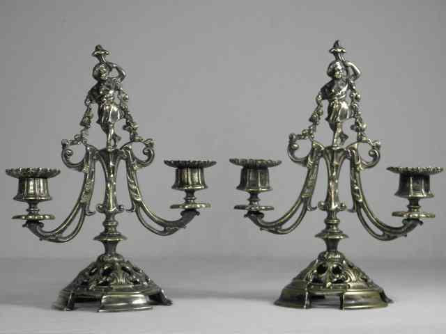 Appraisal: Pair of Fraget Warszawie Polish cast brass Art Nouveau figural