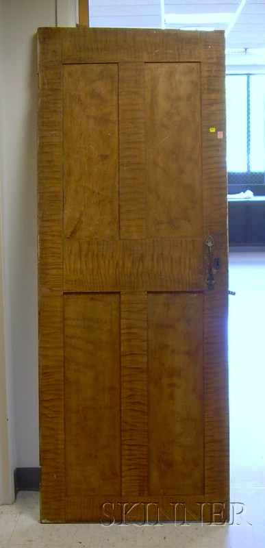 Appraisal: Tiger and Bird's-eye Maple Grain Painted Wooden Architectural Paneled Door