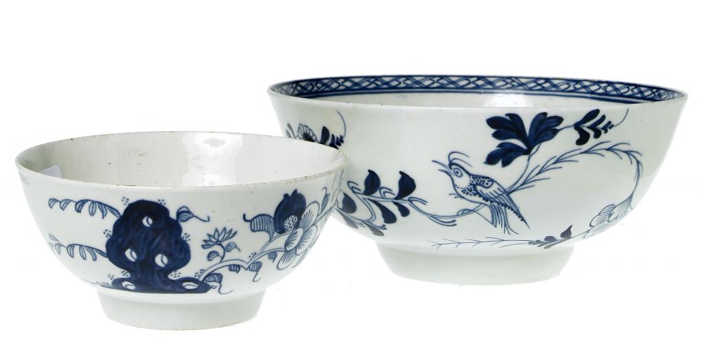 Appraisal: TWO LIVERPOOL BOWLS RICHARD CHAFFERS CO painted in underglaze blue