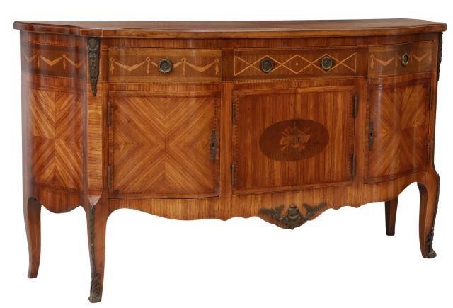 Appraisal: French Louis XV style rosewood sideboard back of case blind