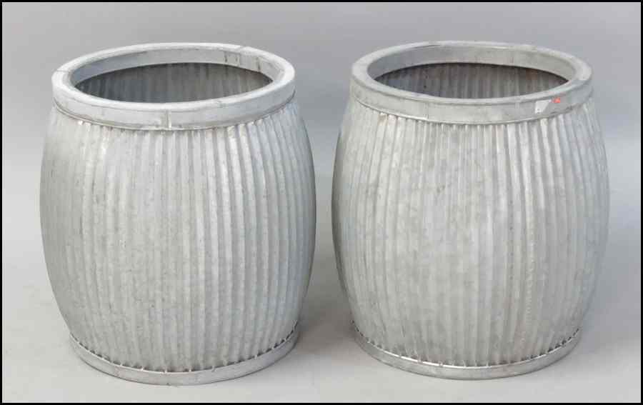 Appraisal: PAIR OF ALUMINUM PLANTERS H '' Condition No Specific Condition