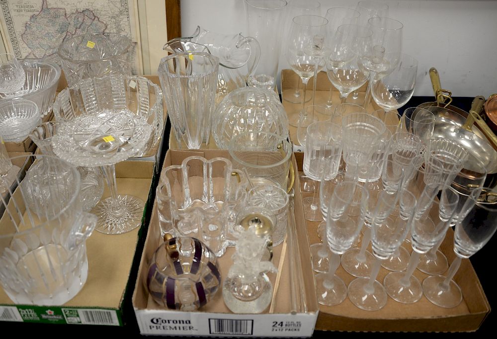 Appraisal: Six tray lots of crystal and glass to include cut