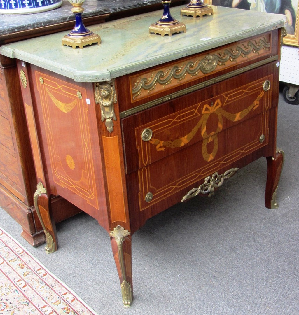 Appraisal: An th century style continental commode the shaped marble top