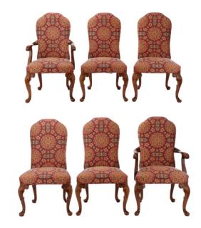 Appraisal: Set of Hickory Upholstered Dining Chairs Hickory Chair Furniture Co