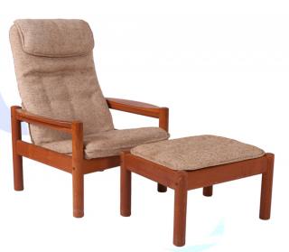 Appraisal: Domino Mobler Danish Lounge Chair Ottoman Mid-century Domino Mobler Danish