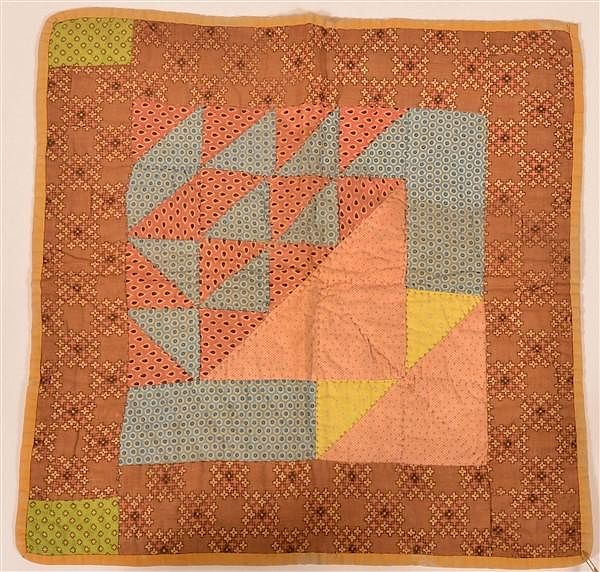 Appraisal: Antique Patchwork Miniature Quilt or Doily Antique Patchwork Miniature Quilt