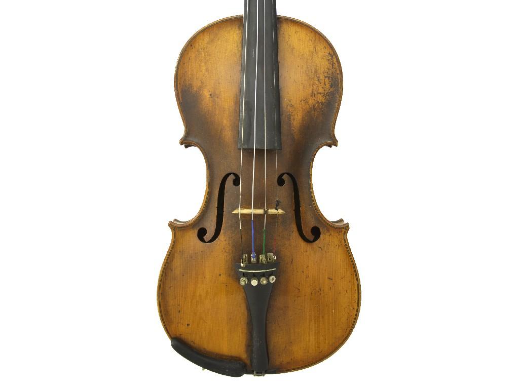 Appraisal: French violin by and labelled Emile Paris the two piece