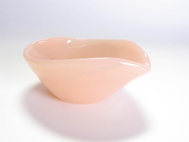 Appraisal: Steuben Pink Alabaster Heart Shaped Art Glass beautiful Pink Alabaster