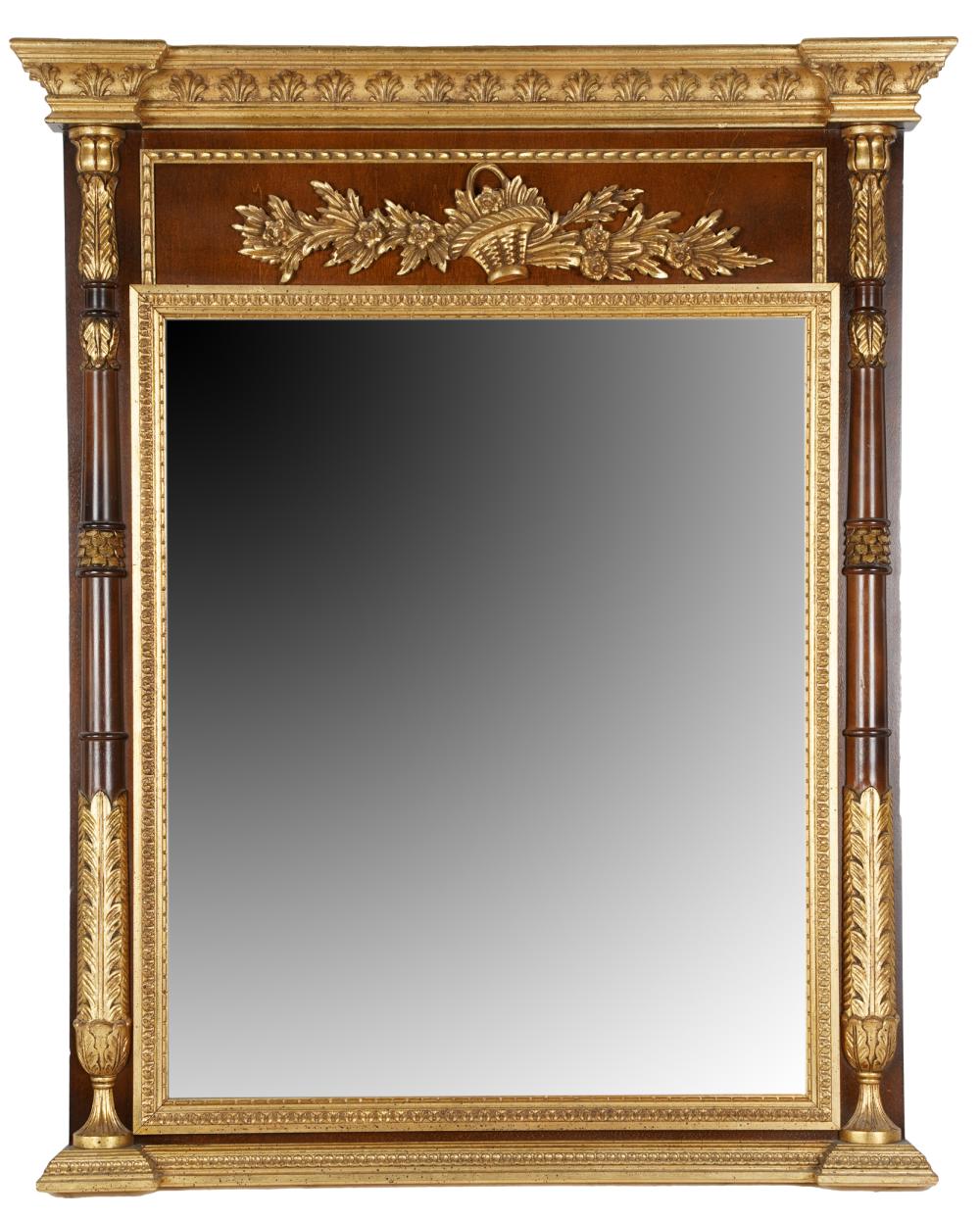 Appraisal: NEOCLASSICAL STYLE CARVED GILTWOOD MIRRORwith Made in Italy sticker verso