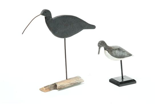 Appraisal: TWO SHOREBIRD DECOYS American th century Yellowlegs probably from New