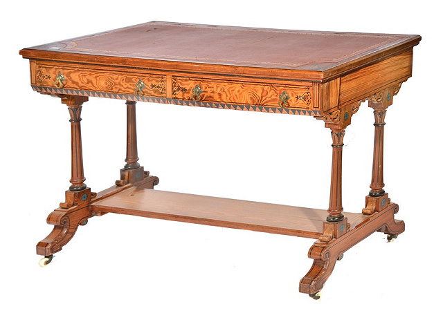 Appraisal: A LATE VICTORIAN PINE WRITING TABLE in the the Gothic