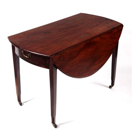 Appraisal: A th century mahogany circular drop leaf table the moulded