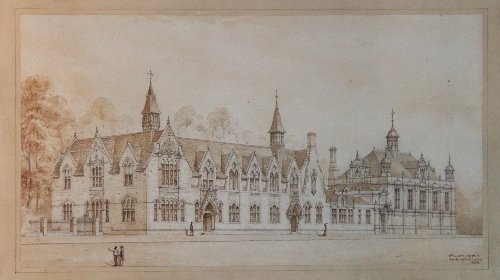 Appraisal: Waller Son Architectural Drawing of Gloucester Art Gallery and Museum