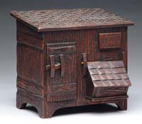 Appraisal: CARVED BLACK FOREST FIGURAL CIGAR HOLDER Carved walnut smokehouse has