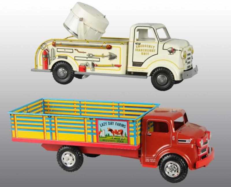 Appraisal: Lot of Pressed Steel Marx Truck Toys Description American Includes