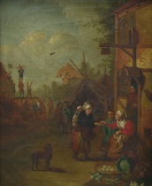 Appraisal: Unknown Artist Flemish th Century A lively market day scene