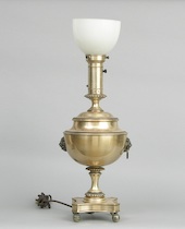 Appraisal: A th Century Silver Plated Lamp A th Century lamp