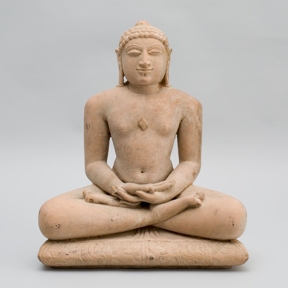 Appraisal: Indian Carved Sandstone Figure of Jina x x in Sold