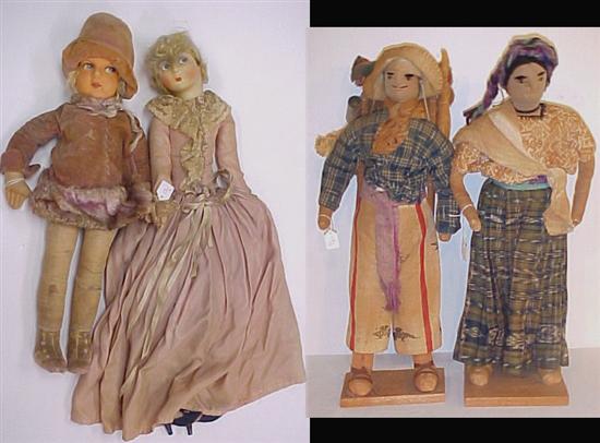 Appraisal: Four cloth dolls one Lenci one Lenci type and two