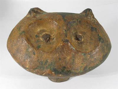 Appraisal: British School th Century Head of a cat Cold painted