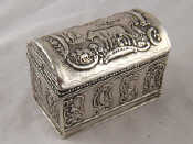 Appraisal: A Continental silver casket with domed top Dutch assay export