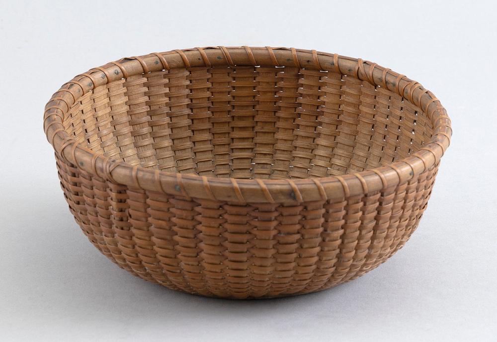 Appraisal: ROUND NANTUCKET BASKET EARLY TH CENTURY HEIGHT DIAMETER ROUND NANTUCKET