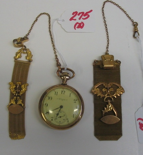 Appraisal: MAN'S POCKET WATCH AND TWO VICTORIAN WATCH FOBS the open