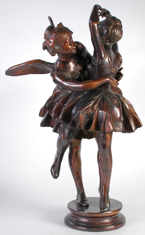 Appraisal: MODERN BRONZE GROUP OF A YOUNG BALLERINA being embraced by