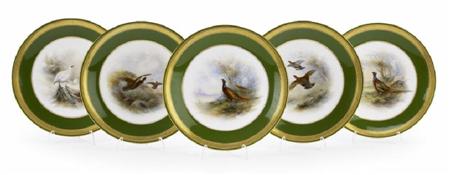 Appraisal: A set of five Royal Worcester cabinet plates Painted by