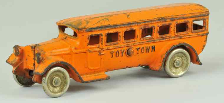 Appraisal: KILGORE ''TOY TOWN'' BUS Scarce example c cast iron painted