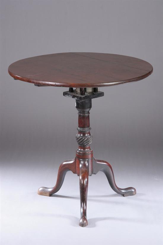 Appraisal: ENGLISH GEORGE III MAHOGANY TILT-TOP TABLE Late th century Gadrooned