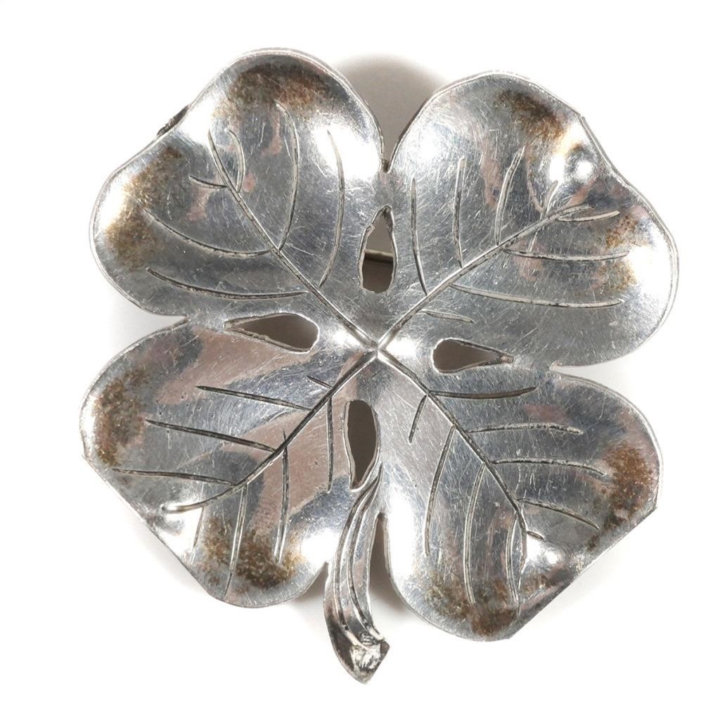 Appraisal: Brooch by Kalo Shops in the shape of a four-leaf