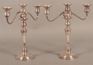 Appraisal: Pair of S Kirk Son Sterling Candelabra Pair of S