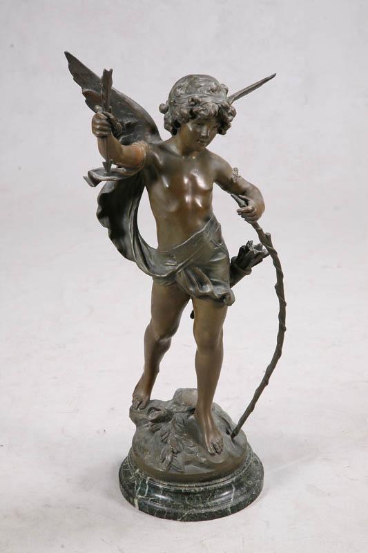 Appraisal: STATUE Spelter statue of Cupid with bow and arrow on