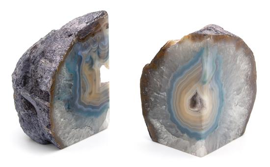 Appraisal: Sale Lot A Pair of Polished Geode Bookends having graduated